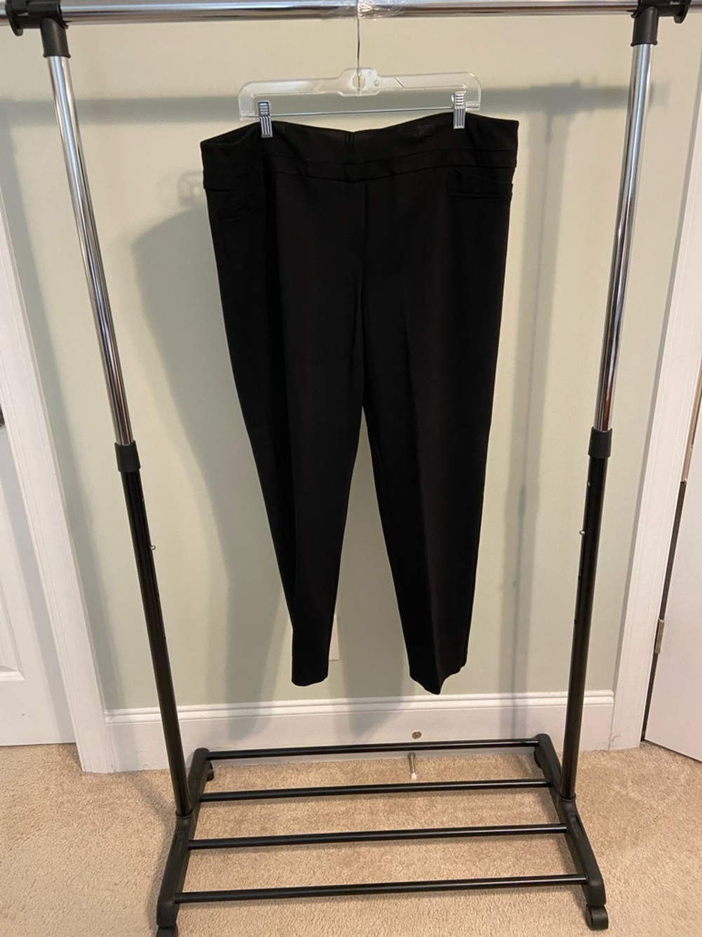 Zac & Rachel Woman Black Tailored Straight-Leg Dress Pants 2X